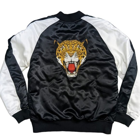 Kendall & Kylie Wild at Heart TIGER Satin Bomber Varsity Jacket PacSun NEW - NWT - Picture 5 of 15